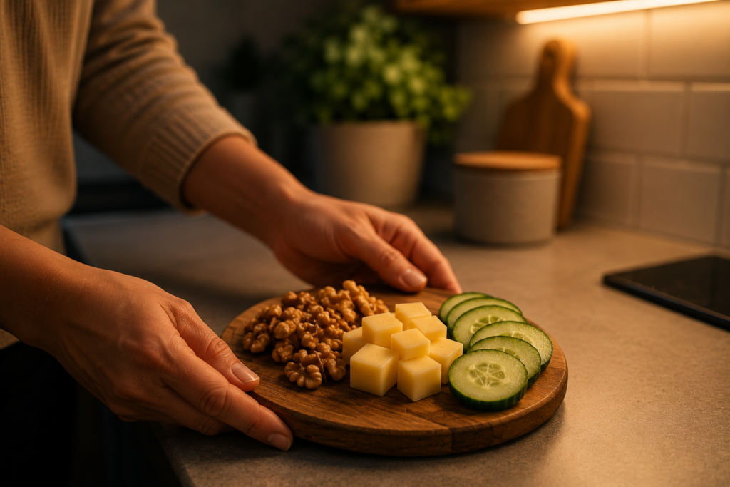  Low glycemic cottage cheese snack prepared for diabetic bedtime routine