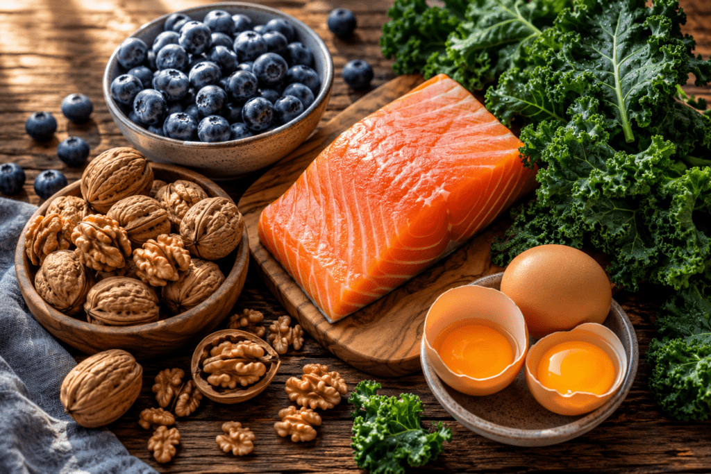 Best brain foods to eat daily including walnuts blueberries and salmon