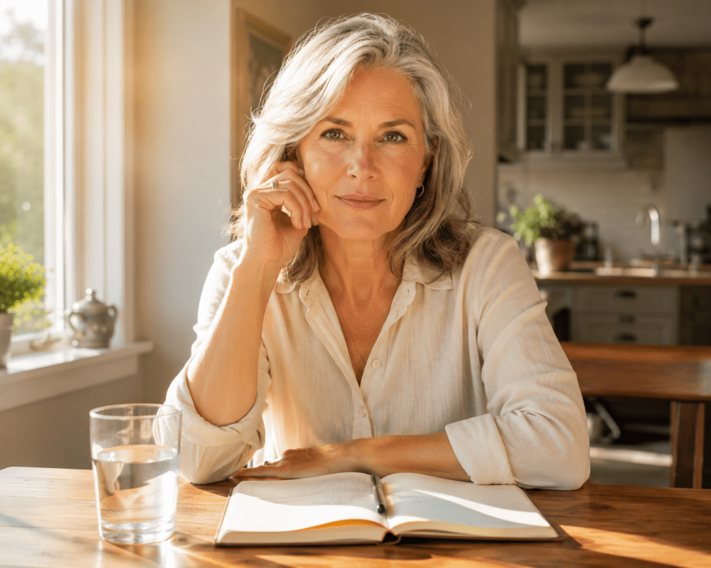 older woman experiencing mental clarity during morning intermittent fasting routine